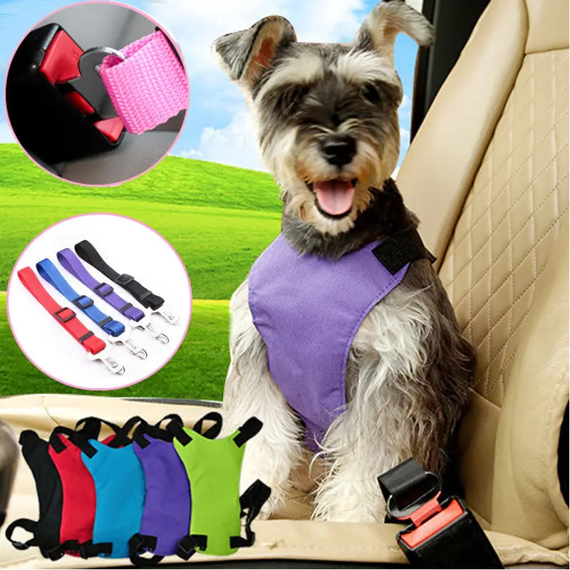 Pet Vest Harness Collar Lead with Car Vehicle Safety Belt Auto Travel Cat Dog Puppy Pet Harness Lead Leash Seat Belt 11638