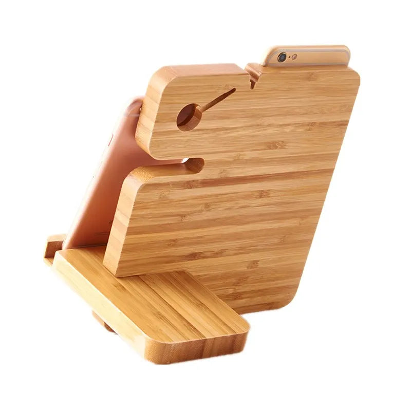 SZYSGSD Wood Bracket Desk Dock Charging Cell Phone Stand Watch Holder for Iphone X XR 8 7 6S for Apple Watch 4 3 2 Charger Stand