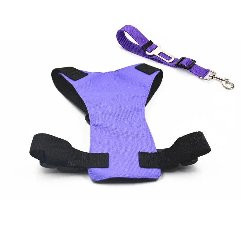 Pet Vest Harness Collar Lead with Car Vehicle Safety Belt Auto Travel Cat Dog Puppy Pet Harness Lead Leash Seat Belt 11638