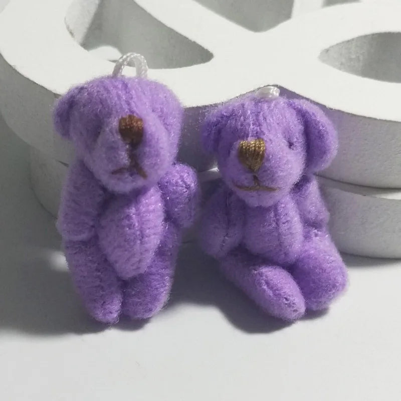 Wholesale 100Pc/Lot 4Cm Mini Joint Bear Teddy Bear Doll Cell Phone Pendant ,Mini Joint Plush Keychain Bear Bouquet Toy