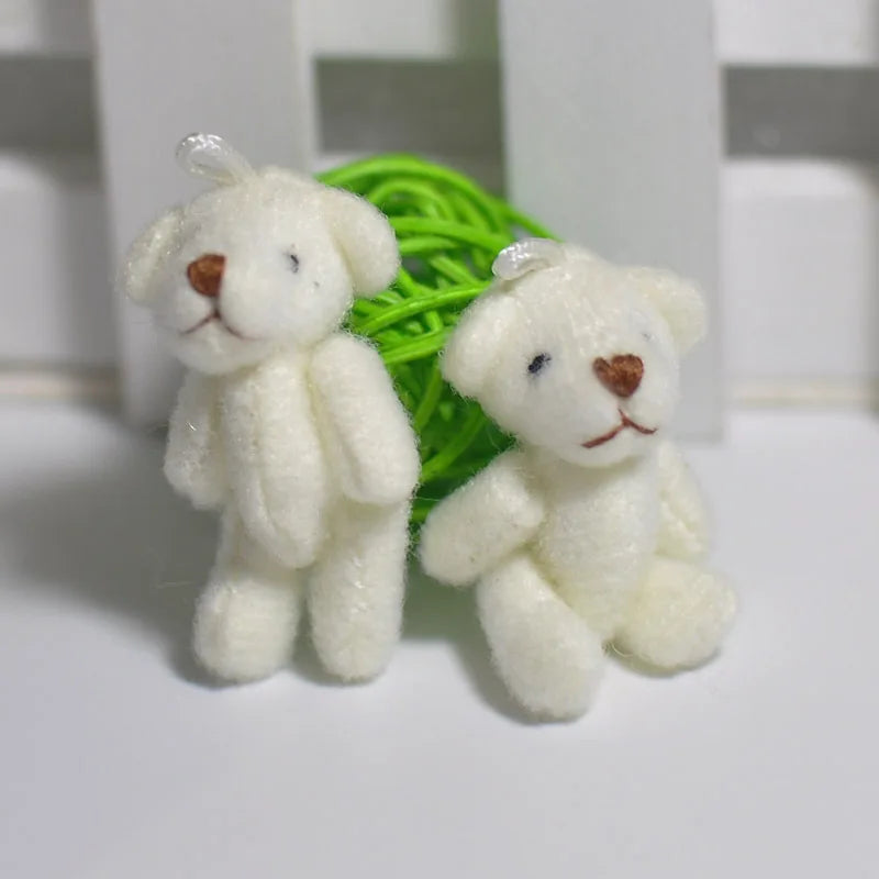 Wholesale 100Pc/Lot 4Cm Mini Joint Bear Teddy Bear Doll Cell Phone Pendant ,Mini Joint Plush Keychain Bear Bouquet Toy