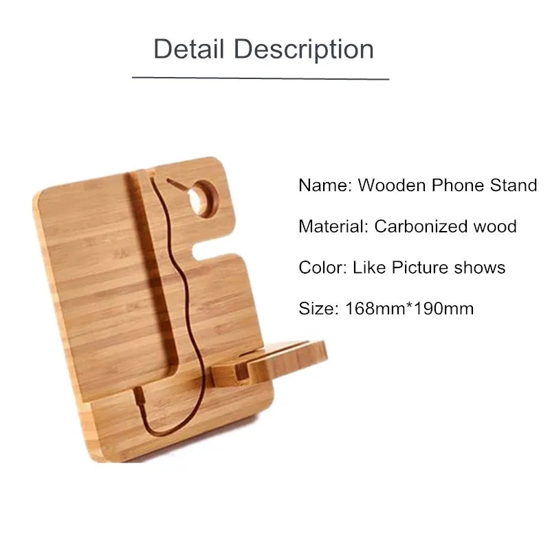 SZYSGSD Wood Bracket Desk Dock Charging Cell Phone Stand Watch Holder for Iphone X XR 8 7 6S for Apple Watch 4 3 2 Charger Stand